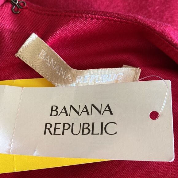 NWT Banana Republic 8 Magenta MIDI Cocktail Dress Cropped Sleeve Wide Neck - Picture 5 of 7